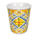 Set 6 Bicchieri Acqua Costiera in Ceramica VdE Tivoli 1996 Bianchi con Decori