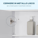 Pensile da Bagno con Anta a Specchio 100x15x70 cm in MDF Bianca