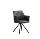 Set 2 Sedie Girevoli con Braccioli 59.5x61x84 cm in Poliestere Breval Grigio