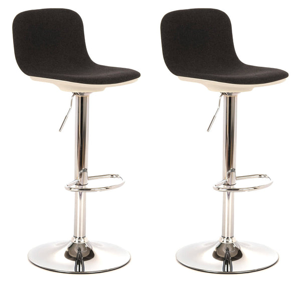 prezzo Set 2 Sgabelli 38,5x36xH88/102 cm in Tessuto e Metallo Jimmy Grigio scuro