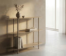 Console Saturno Tortota 90x28x81 cm in Metallo Grigio tortora      