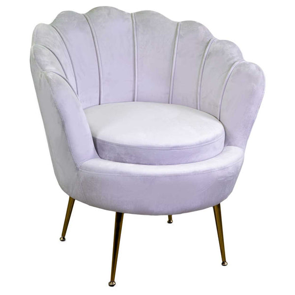 online Poltrona Imbottita 73x72xh49/77 cm in Tessuto Velluto Tulipan Grigio