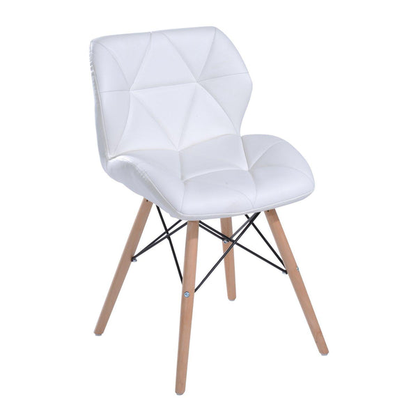 Sedia Moderna Design Imbottita in Similpelle Bianco 42x48x69 cm online