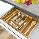 Portaposate Estensibile da Cassetto Cucina Porta Posate in Legno Bambù 33x29cm
