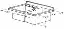 Mobile Lavatoio 80x60x85cm 2 Ante 2 Vasche Asse in Legno Montegrappa Marella Bianco