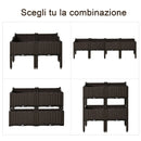 Fioriera da Giardino 40x40x44 cm in Polipropilene Marrone