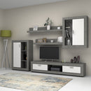 Parete attrezzata Ocean grigio beton e bianco 270 cm 