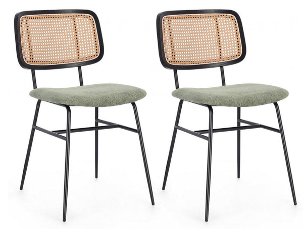 Set 2 Sedie 45x59x80,5 cm Sienna in Tessuto Verde acquista