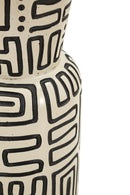 Vaso Resina Nairobi Ø15,5x65 cm in Resina Bianco e Nero      