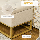 Panca Fondo Letto 110x44x48 cm con Contenitore in Poliestere Trapuntata Beige