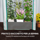 Serra a Parete 89x50x152 cm con Sacco per Piante e Ingresso Avvolgibile in Acciaio e Plastica Trasparente  