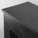 Camino Elettrico da Terra 96x35x96 cm Bellini in Legno Effetto Marmo Nero      