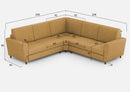 Divano Angolare 5 Posti 228x228x85 cm Yasel in Tessuto Ocra