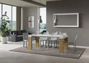 Consolle Allungabile 90-196x40x77 cm in Nobilitato Bianco e Marrone