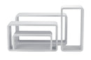 Set 4 Mensole Rettangolari Stondate Bianche