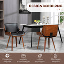 Set di 2 Sedie da Pranzo Stile Vintage Imbottite in Legno e Finta Pelle PU Nero e Marrone      