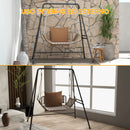 Struttura di Supporto per Amaca e Poltrona a Uovo 178x143x180 cm con Gambe ad A e Agganci Singoli e Doppi in Acciaio Nero      