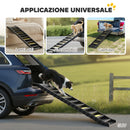 Scaletta per Cani Pieghevole per Auto da Viaggio a 10 Gradini Antiscivolo Capacità 68 kg in PP e TPR Nero      