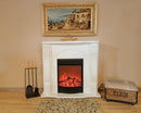 Camino Elettrico da Pavimento 88,3x95x30 cm Effetto Fiamma 1600W Clasic & Corsica Bianco