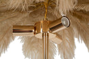 Lampada da Terra Palm Cammello Ø55x160 cm in Ferro e Plastica Oro e Cammello      