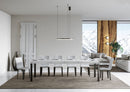  Tavolo Allungabile 160-420x90x77 cm Everyday Premium Bianco Frassino Gambe Antracite