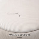 Set di 2 Pouf Contenitore Salvaspazio Rotondi e Imbottiti in Velluto a Coste Bianco      