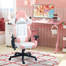 Sedia da Gaming Reclinabile 155° con Poggiatesta e Supporto Lombare 69x54x125-132,5 cm in Similpelle Rosa