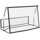 Rete da Rimbalzo Portatile 2-in-1 Doppio Lato e Pieghevole 200x94x122-52A cm in Metallo Nero      