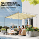 Telo per Pergola 250x255 cm con 10 Fori di Drenaggio in Poliestere  Crema      