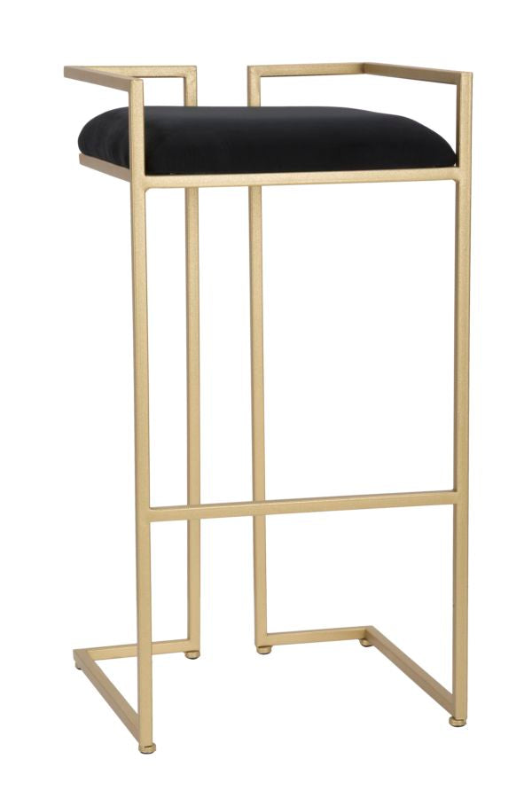 online Sgabello Bar Obix 42x42x81 cm in Ferro e MDF e Spugna e Poliestere Oro e Nero