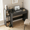 Scrivania PC Moderna 100x40x90 cm con 3 Ripiani Aperti e Cassetto in Legno Nero      