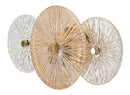 Lampada da Muro Osaka 42x8x20 cm in Ferro e Vetro Oro e Marrone e Trasparente      