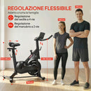 Cyclette Magnetica Regolabile 103x49x98-112 cm con Display LCD e Supporto per Tablet in Acciaio e ABS Nero      