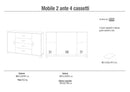 Madia 2 Ante 4 Cassetti 136x86x41 cm Noce Stelvio