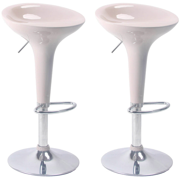 prezzo Set 2 Sgabelli con Alzata a Gas e Seduta Girevole in ABS Boston Beige Lucido