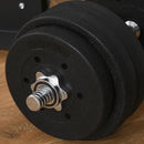 Set 2 Manubri 12 Dischi 20Kg in Acciaio e Plastica Nero