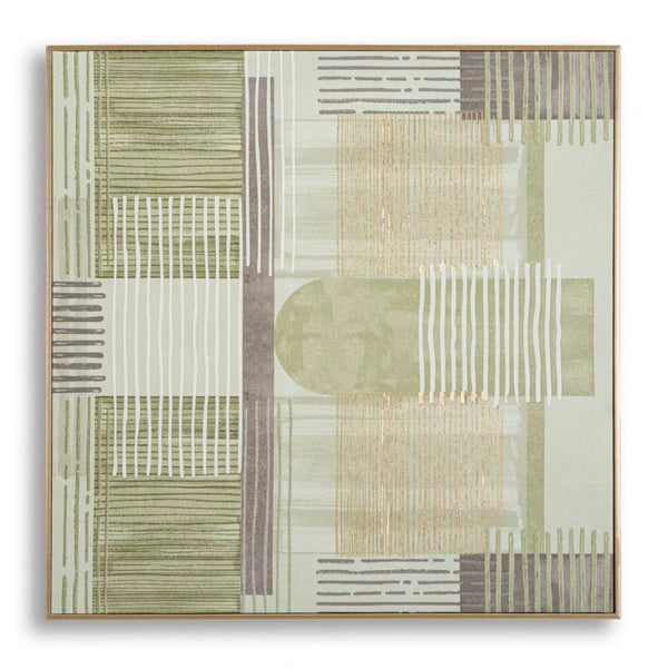 prezzo Stampa Dipinta su Tela Lignes con Cornice 60x3x60 cm in Pino e Tela e Plastica