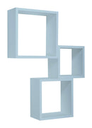 Set 3 Mensole da Parete Cubo in Fibra di Legno Incubo Blu Baltico