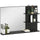 Specchio Bagno da Parete 75x10x48 cm con Mensole in Legno e Vetro Nero