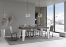 Consolle Allungabile 90-196x40x77 cm in Nobilitato Marrone e Bianco