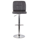 Set 2 Sgabelli 44x38x63/82 cm in Ecopelle con Base Cromata Grigio