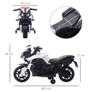 Moto Elettrica per Bambini 6V con Fari e Clacson Bianco