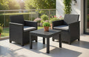 Set Tavolino e 2 Poltrone da Giardino Effetto Rattan Keter Emma Balcony Antracite