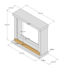 Camino Elettrico da Pavimento 75x67,8x24,5 cm Effetto Fiamma 1500W Sined Sorano Bianco