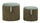 Puff con Contenitore Bolzano Verde Set 2 Pz Ø38x38 cm - Ø32x28 cm in MDF e Spugna e Poliestere Verde