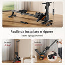 Vogatore Pieghevole Salvaspazio 145x47,5x59 cm home Fitness Ergonomico 8 Livelli Resistenza Nero      