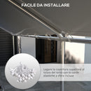 Copertura di Ricambio 600x300 cm Anti-UV per Carport Auto con Corde Elastiche in PE Bianco      
