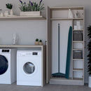 Armadio Portascope 71x38x182 cm con 5 ripiani Gabriella bianco frassinato