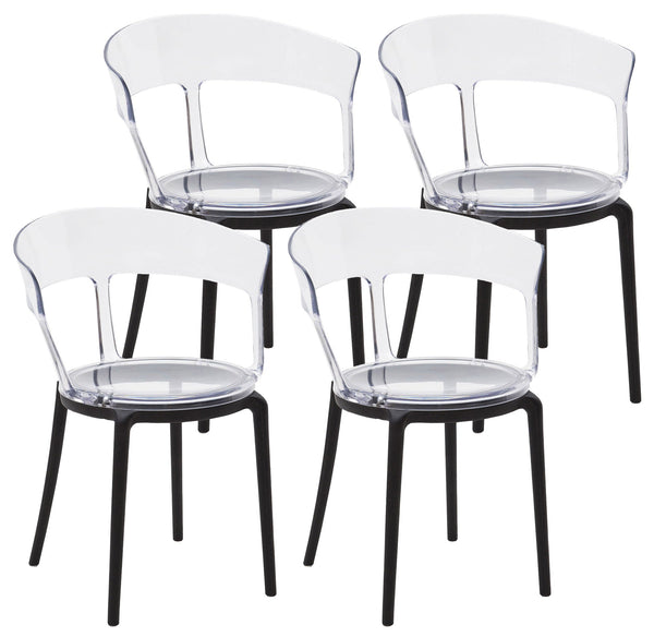 Set 4 Sedie 55x75x52 cm in Polipropilene Trasparente sconto