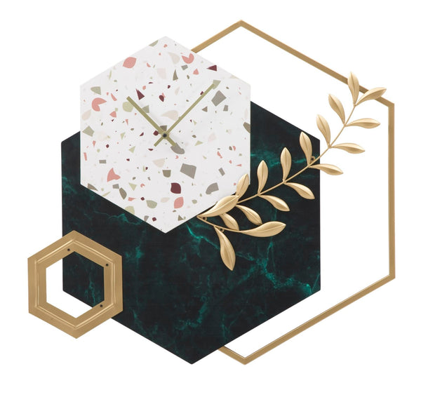 acquista Orologio da Muro Hexagon 62x4,5x62 cm in Ferro e MDF Multicolor
